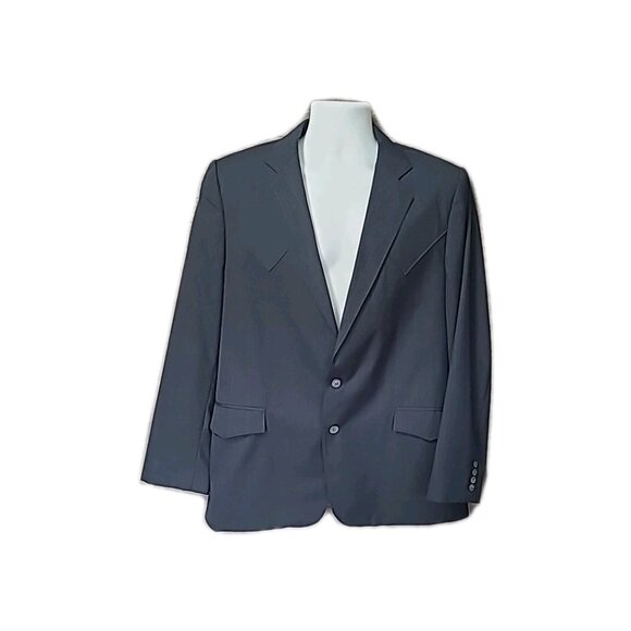 Luskey's Other - Luskey’s Men’s Western Sport Coat L Blue Wool Blend 2 Button Blazer Jacket
